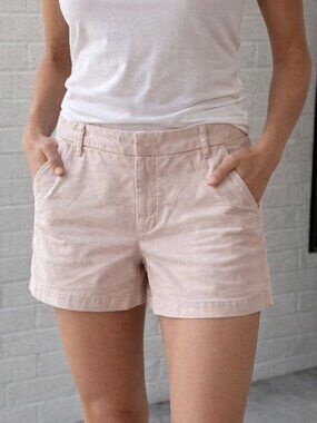 Caslon Nordstrom Blush Pink Flat Front Cuffed Chino Shorts Women's Size 10